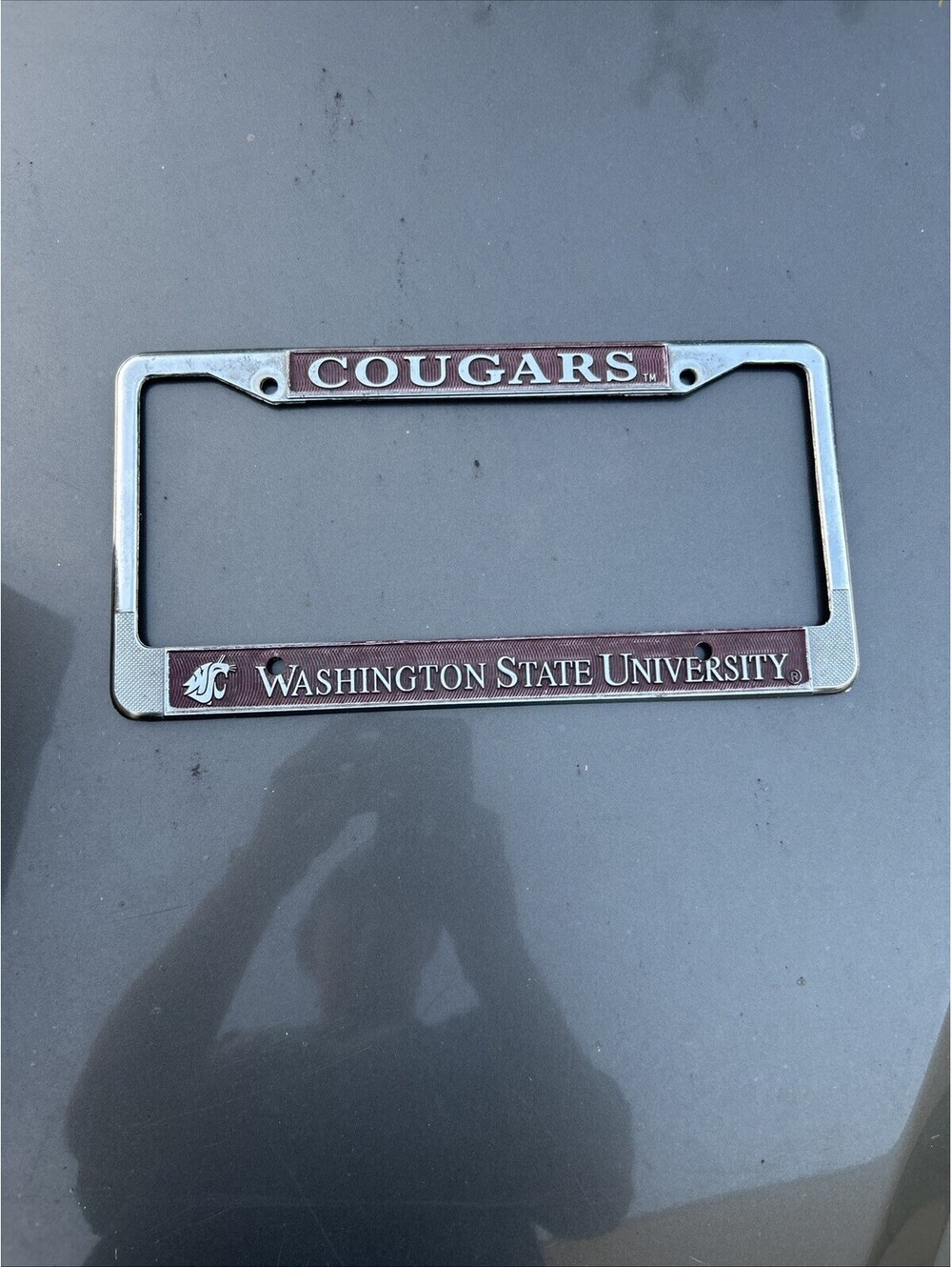 Vintage Washington State University Cougars Booster License Plate Frame